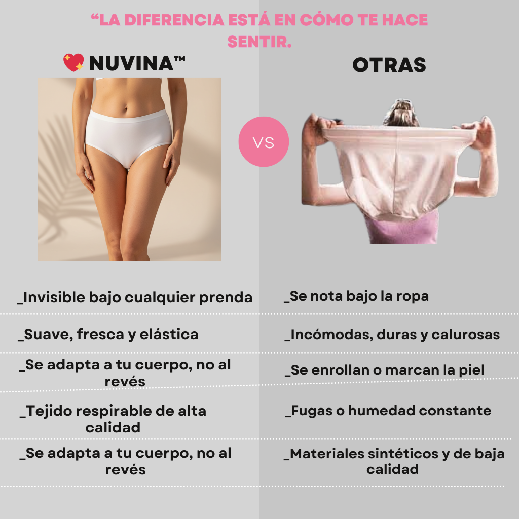 Nuvina | Bombachas antifugas con sistema de filtrado tricapa